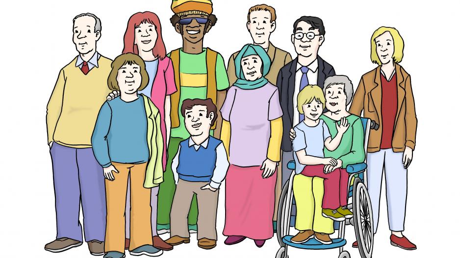 Gesellschaftliche Vielfalt Diverse Menschengruppe